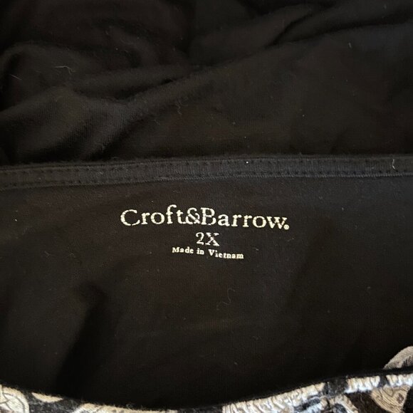 Croft & Barrow Pull Over Top Size 2X Gray White Black - Picture 4 of 5